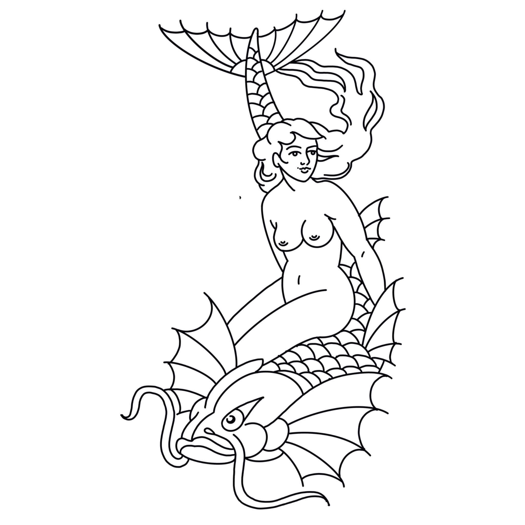 signal tattoo astoria oregon walk in traditional tattoos Sea Monster Pin-up tattoo designs